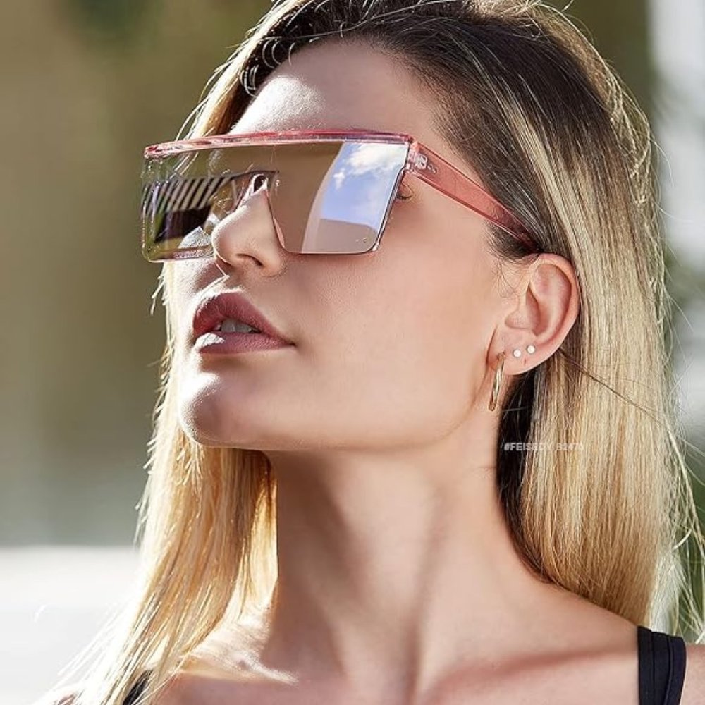 Women's Flat Top Square Trendy Sunglasses
